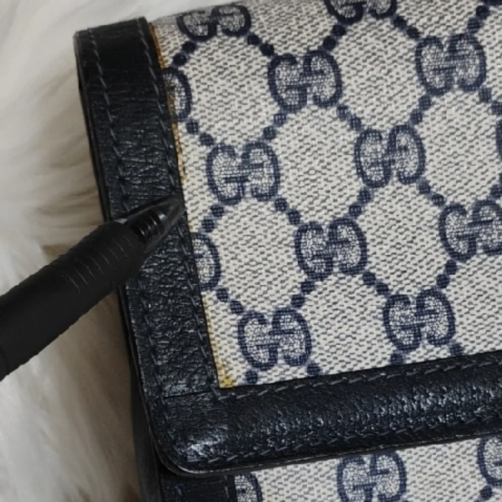 SALE! Authentic Gucci GG Supreme Sherry Line Leather Vtg Clutch Bag - Picture 9 of 16